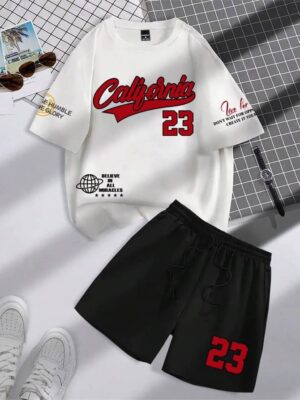 Men’s Printed T-Shirt & Shorts Set