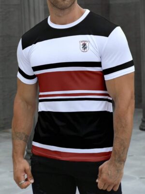 Mens Striped Quick-Dry T-Shirt - Image 6