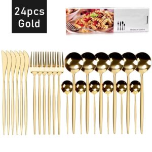 24pcs Stainless Steel Cutlery & Dinnerware Set - Image 9