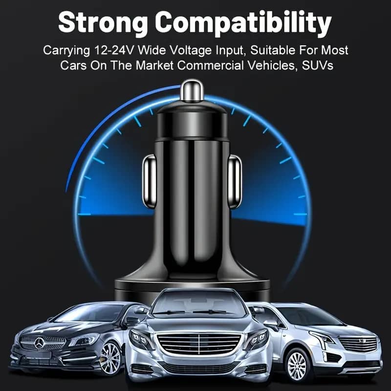 6-in-1 Car Fast Charger with USB-C Dual