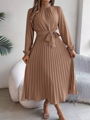 Msfilia Elegant Stand Collar Spring/Summer Long Dress - Image 11