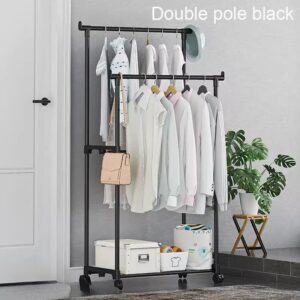 Double-Rod Clothes Rack with Hooks & Wheels - Image 9