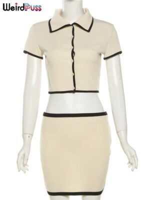 Weird Puss Ribbed Women 2 Piece Set