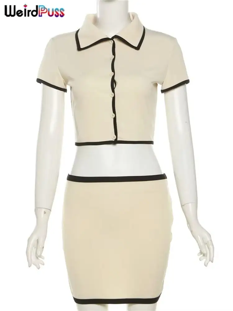 Weird Puss Ribbed Women 2 Piece Set