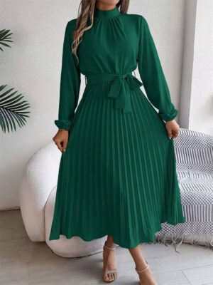 Msfilia Elegant Stand Collar Spring/Summer Long Dress - Image 12