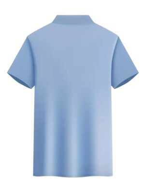 Mens Solid Color Short Sleeve Polo Shirts - Image 14