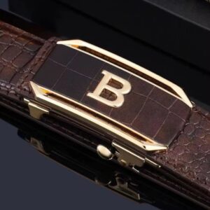 Men’s Luxury Crocodile Pattern Leather Business Belt with Automatic Buckle - Image 6
