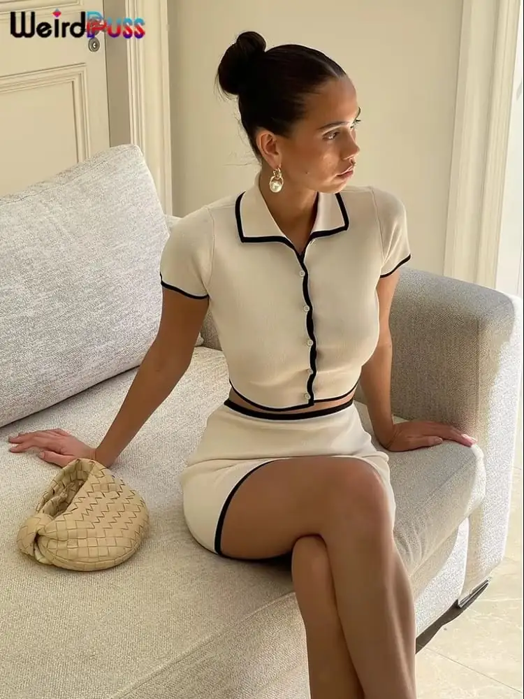 Weird Puss Ribbed Women 2 Piece Set 6 Weird Puss Ribbed Women 2 Piece Set