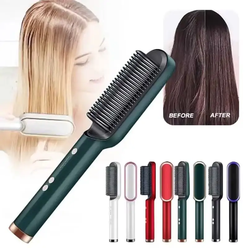New Hair Straightener Ceramic Hot Comb 2 in 1