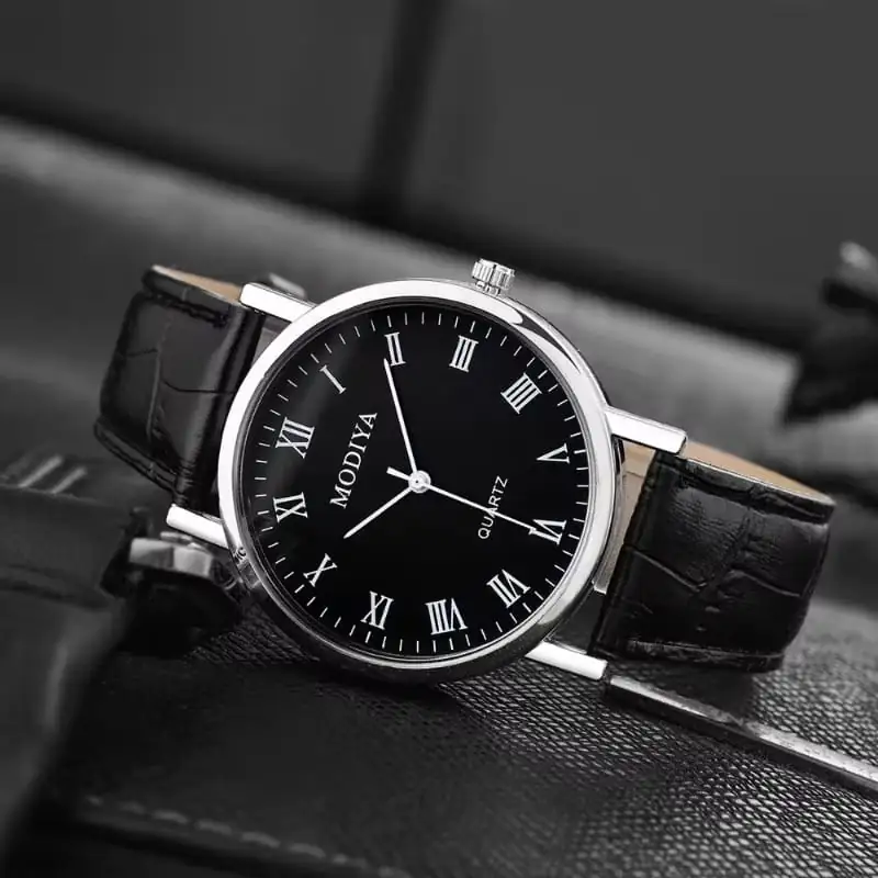 Mens Business Luxury Leather Strap Watch