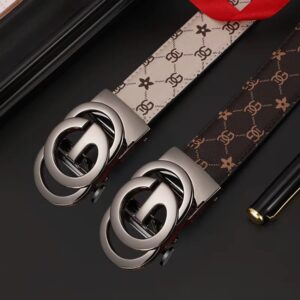 Men's Leather Belt with Metal Alloy Automatic Buckle - Image 8