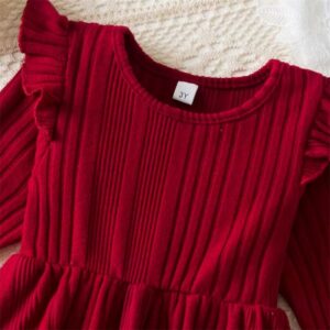 Polka Dots Long Sleeve Tulle Princess Dress - Image 5