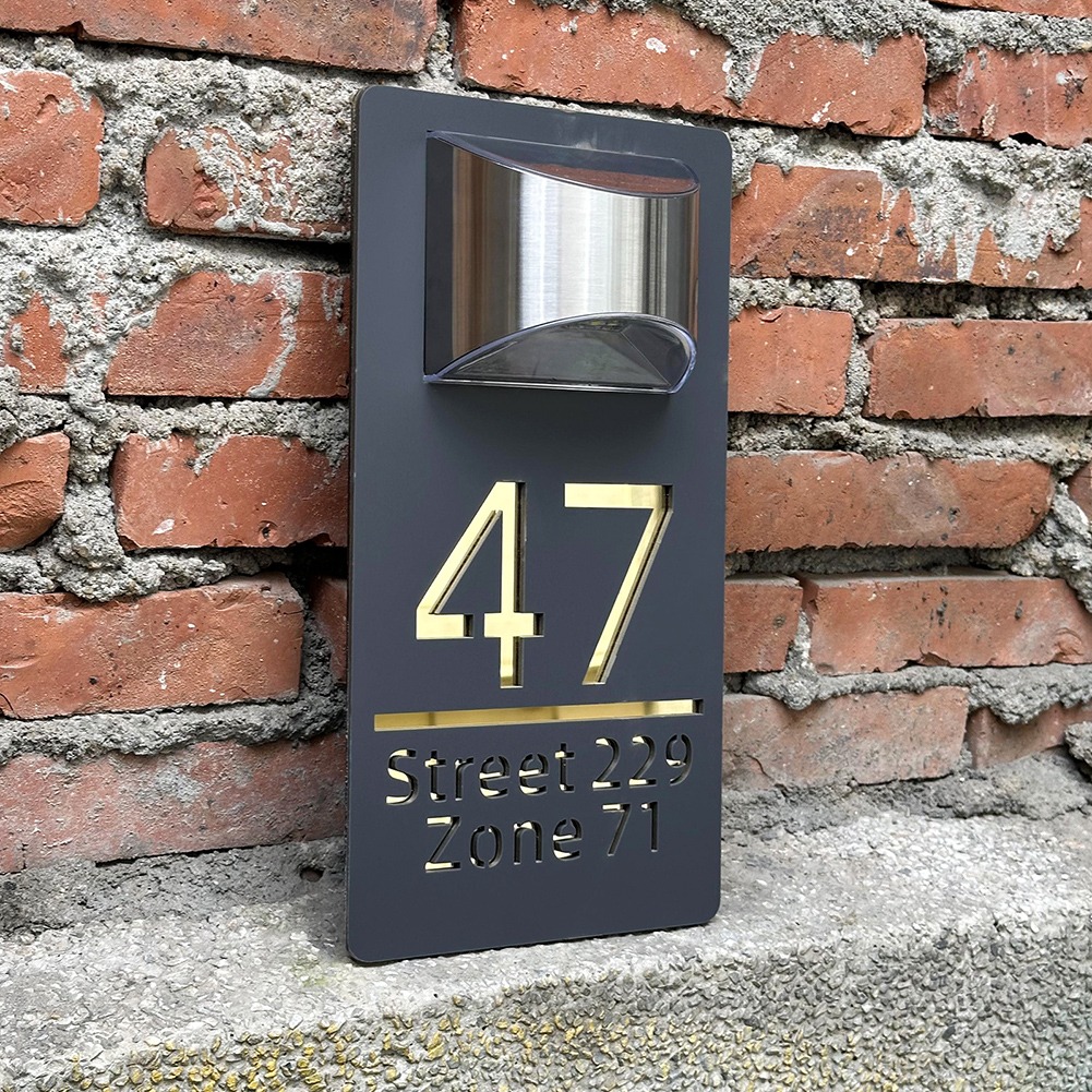 Custom House Number Outdoor Solar Lights