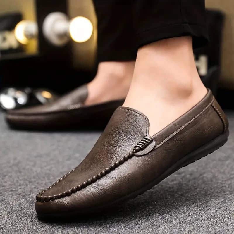 Mens Retro Style Slip-On Loafers 3 Mens Retro Style Slip-On Loafers