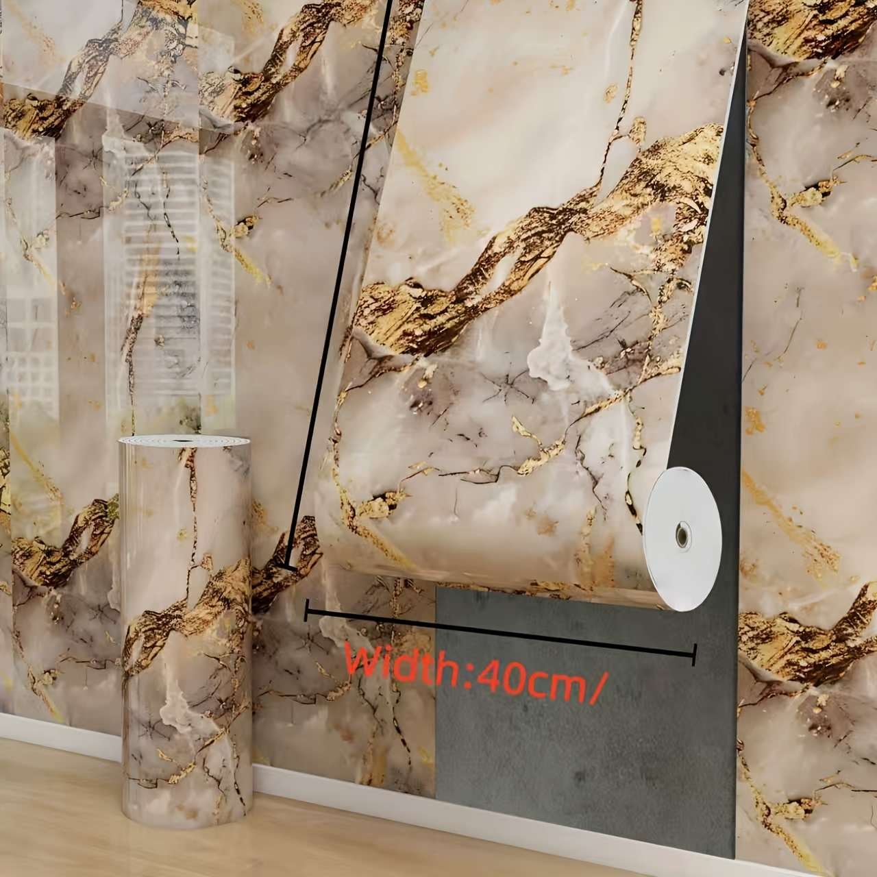 Texted peel & stick wallpaper