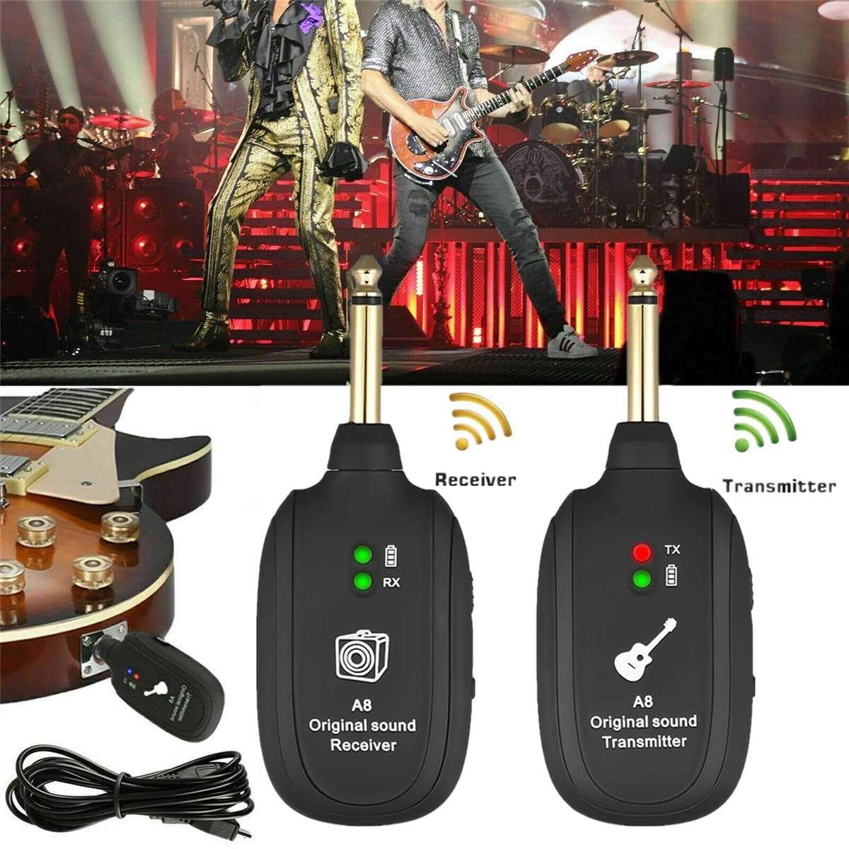 A8 Wireless Guitar Transmitter Receiver System